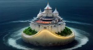 风车动漫国漫灵笼末世科幻场景，高楼废墟与生存塔对比强烈，作画质感接近电影水准
